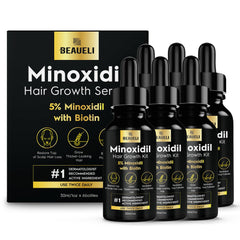 Beaueli 5% Minoxidil bottle for targeted scalp and beard support.