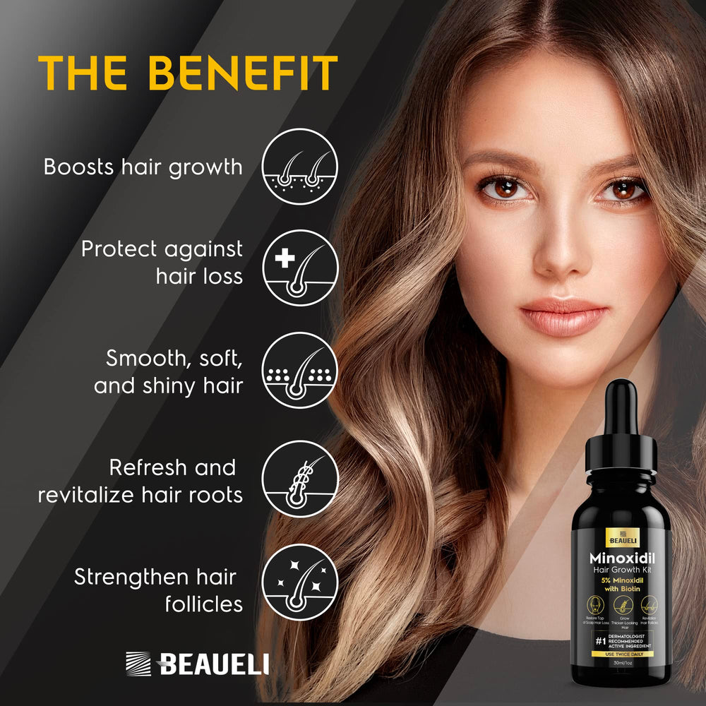 Beaueli Biotin-infused serum bottle nourishes thinning strands