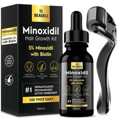 Beaueli Minoxidil beard kit bottle for precise application and growth support