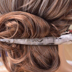Beaupretty large clip grips thicker hair during yoga.