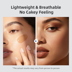 BEAUTNICE velvet matte finish swatch on skin highlights lightweight breathable texture.