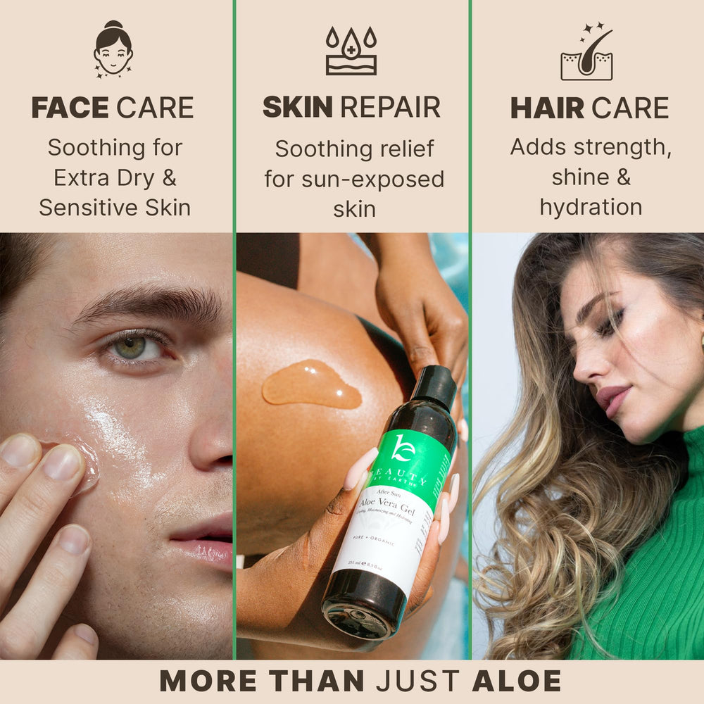 Beauty by Earth Aloe Vera Gel as a soothing aftershave gel.