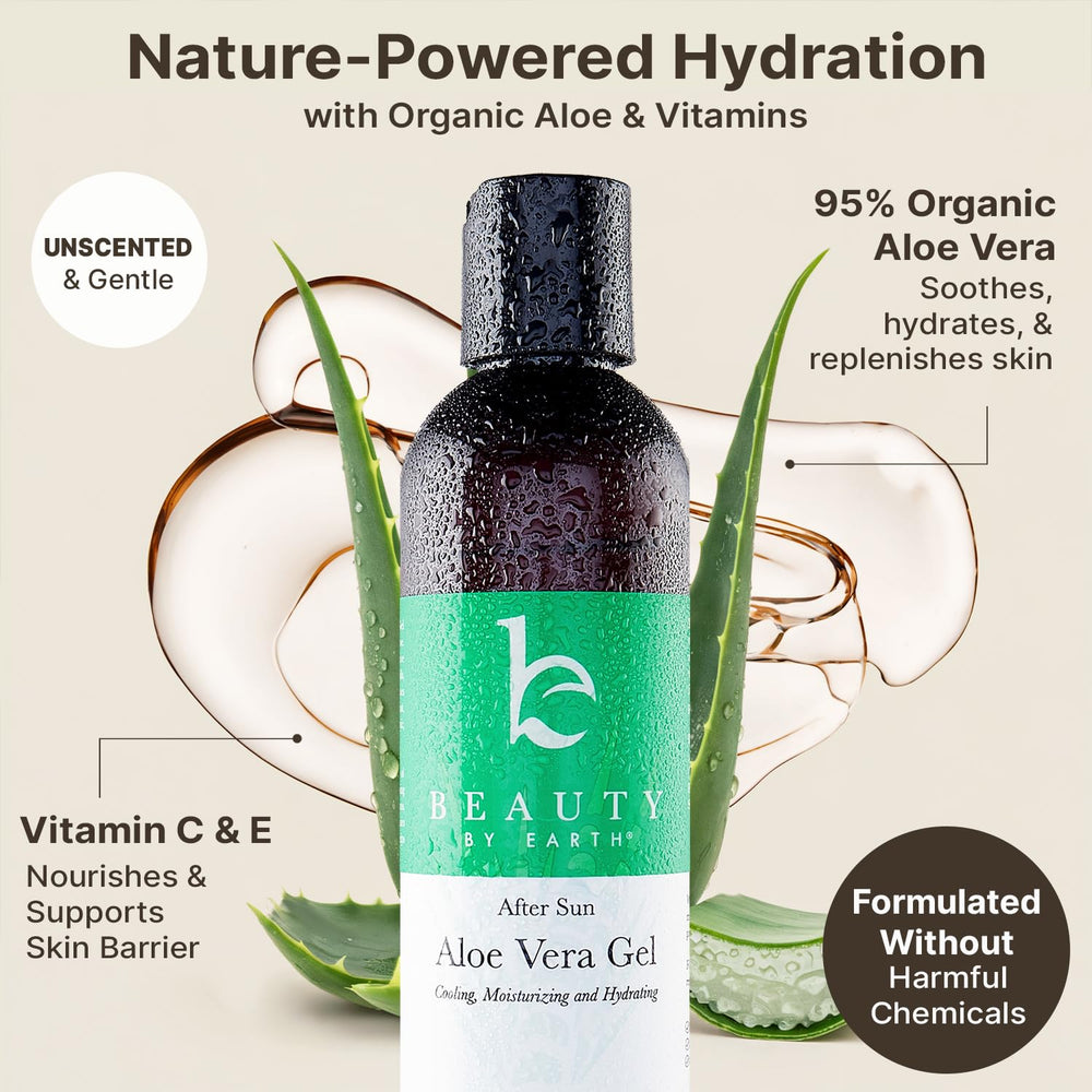 Beauty by Earth Aloe Vera Gel USA-made badge on packaging.