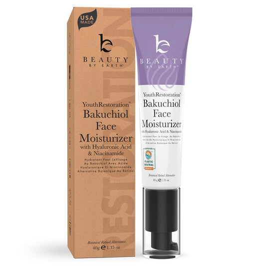 Beauty by Earth anti-aging face moisturizer bottle showing premium hydration