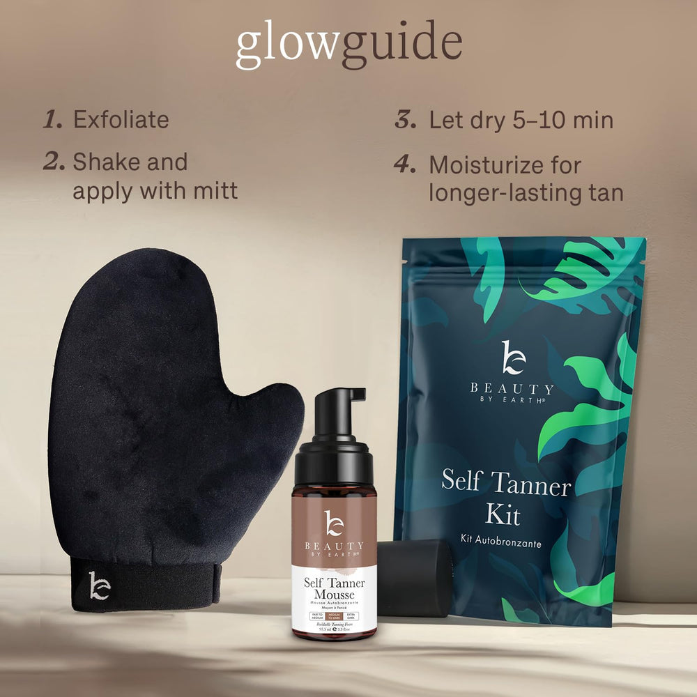 Beauty by Earth clean scent with no tanning smell after application.
