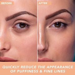 Beauty by Earth cooling roll-on demonstrates instant refresh for tired eyes.