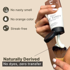 Beauty by Earth face tanner cream texture ready for blending