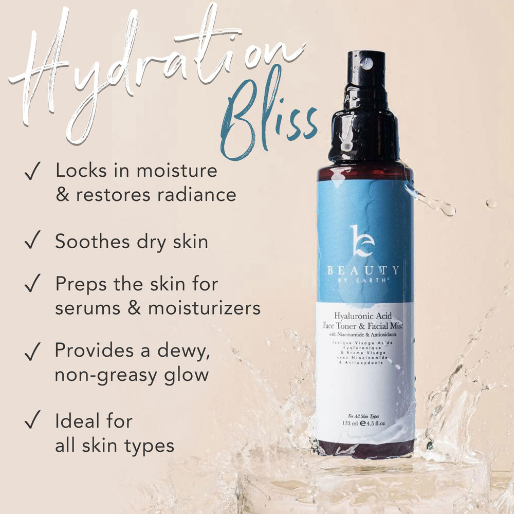 Beauty by Earth Hyaluronic Toner USA-made label signaling quality