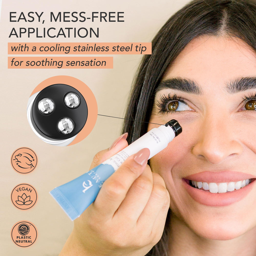 Beauty by Earth niacinamide eye care helps soften fine lines.