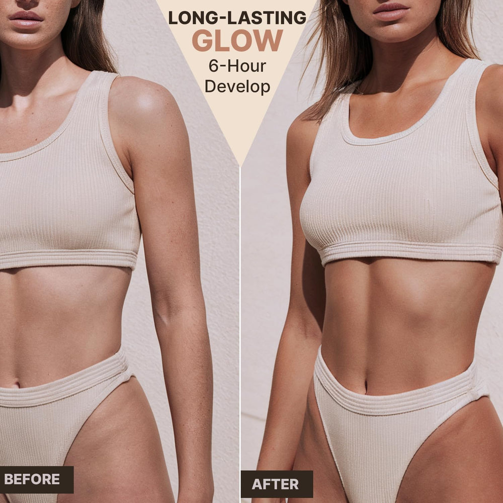 Beauty by Earth Self Tanner Mousse foam quick-drying texture for sun-kissed bronze