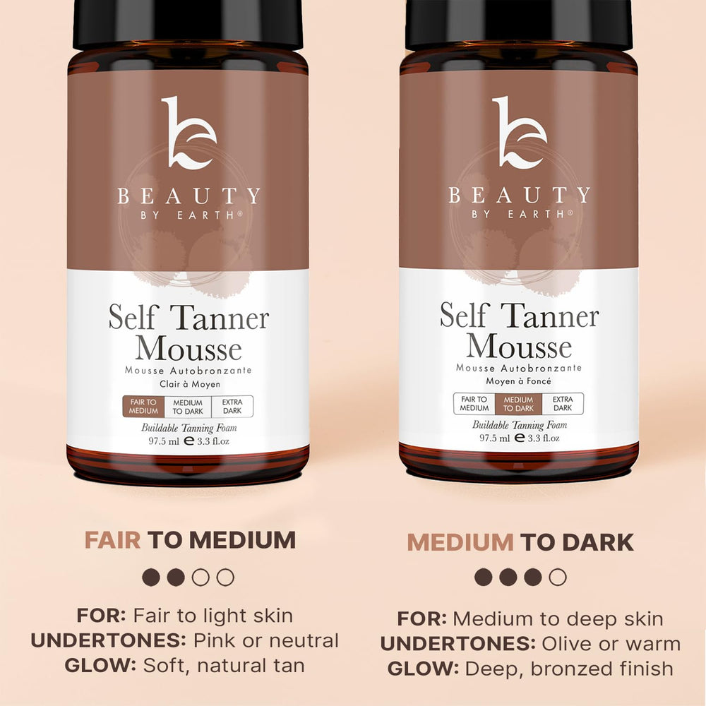 Beauty by Earth self tanner mousse uses organic ingredients for a clean feel.
