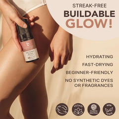 Beauty by Earth self tanner mousse delivers a streak-free finish.