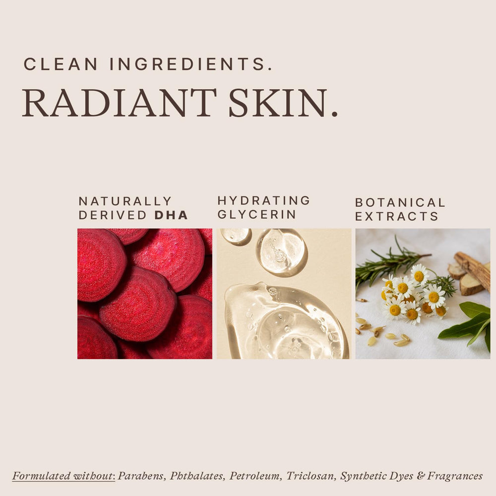 USA-made Beauty by Earth Self Tanner Mousse packaging highlights clean vegan formula