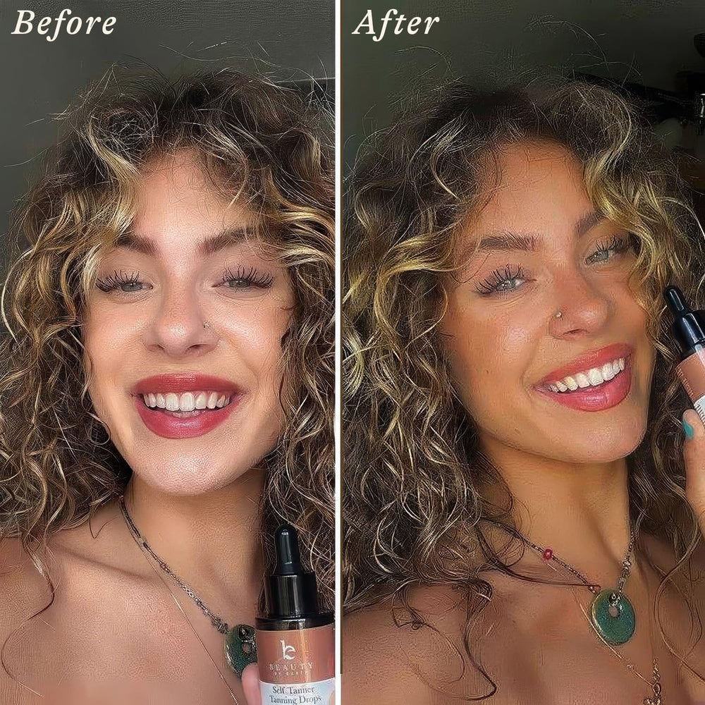 Beauty by Earth self-tanning drops mixed with moisturizer for a personalized tan
