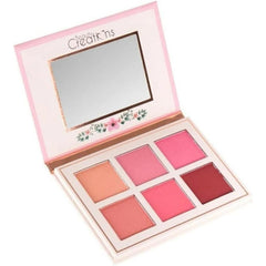 Beauty Creations Floral Bloom palette open with six blush shades for all skin tones.