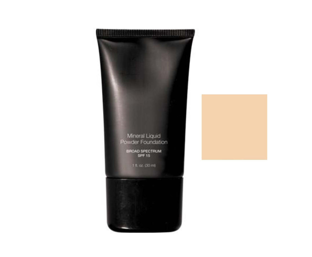 Beauty Deals Mineral Liquid Foundation Linen bottle front highlights compact packaging for easy daily use.