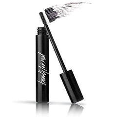 Beauty For Real Hi-Def Mascara Just Black bottle showcases sleek packaging for on-the-go touchups