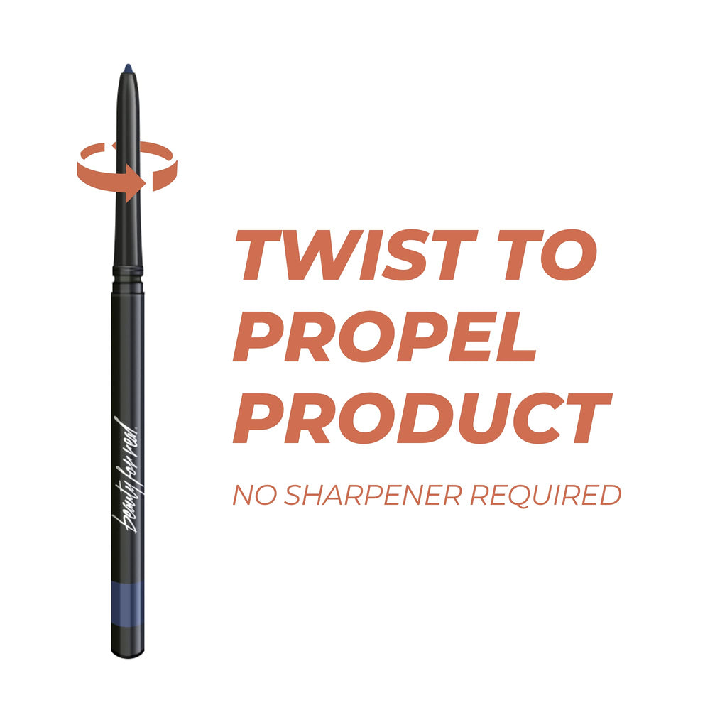 Beauty For Real I-Line 24-7 Eyeliner Navy quick-dry formula for versatile styling.