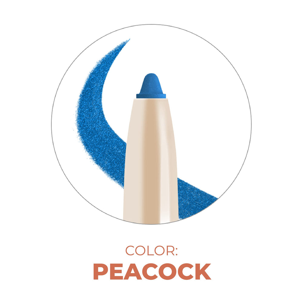 Beauty For Real I-Line 24-7 Eyeliner Peacock winged look ready for precision.