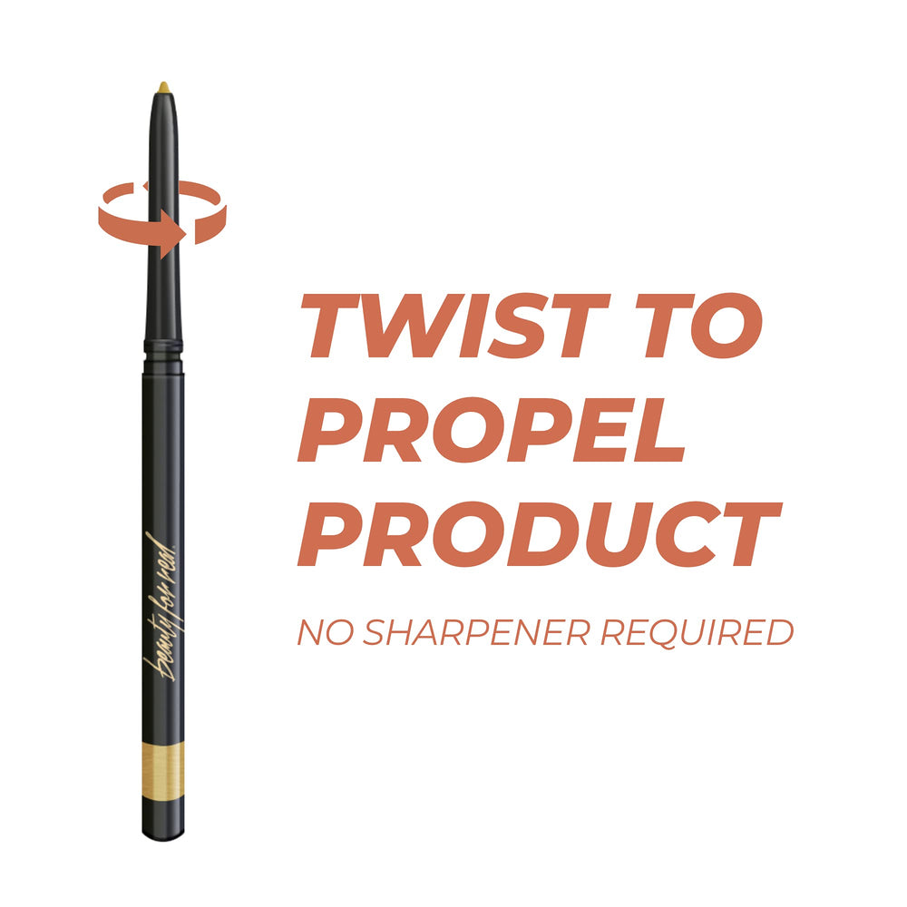 Beauty For Real I-Line 24-7 twist-up design eliminates sharpening