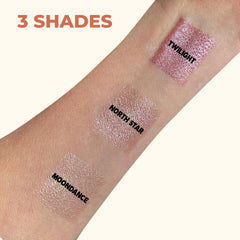 Beauty For Real Level Up Twilight swatch closeup highlights waterproof, long-wear pigment.