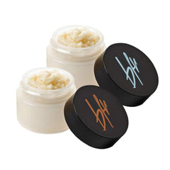 Beauty For Real Lip Revival orange spice scrub jar close-up for silky, exfoliated lips.