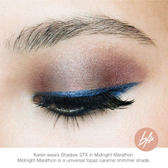 Beauty For Real Shadow Stx Midnight Marathon wearing base on lids.