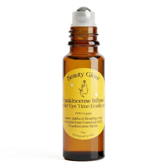 Beauty Glow Age Eraser bottle close-up, emphasizing under-eye hydration potential.