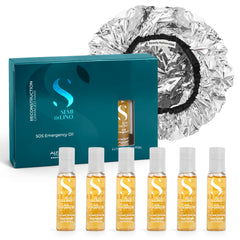 Beauty Nation USA Alfaparf SOS Reconstruction oil bottle close-up showing concentrated repair benefits