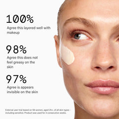Beauty Pie Traceless Sunscreen glowing finish after application