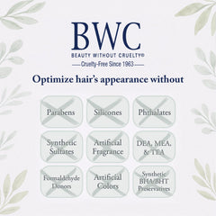 Beauty Without Cruelty conditioner in bathroom, anti-frizz and detangling benefits