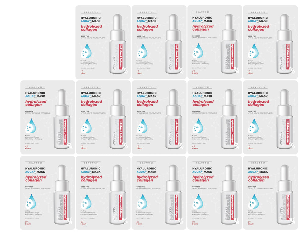 Beauty29 blend of hyaluronic acid, collagen, and vitamin C for nourishing skincare.