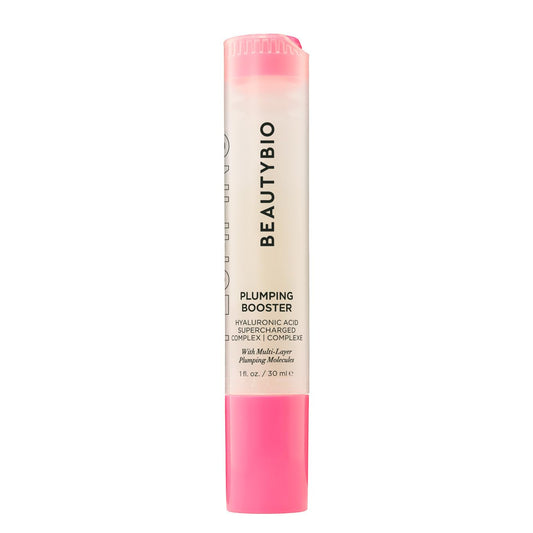 BeautyBio Booster closeup of five HA weights for deep hydration potential.