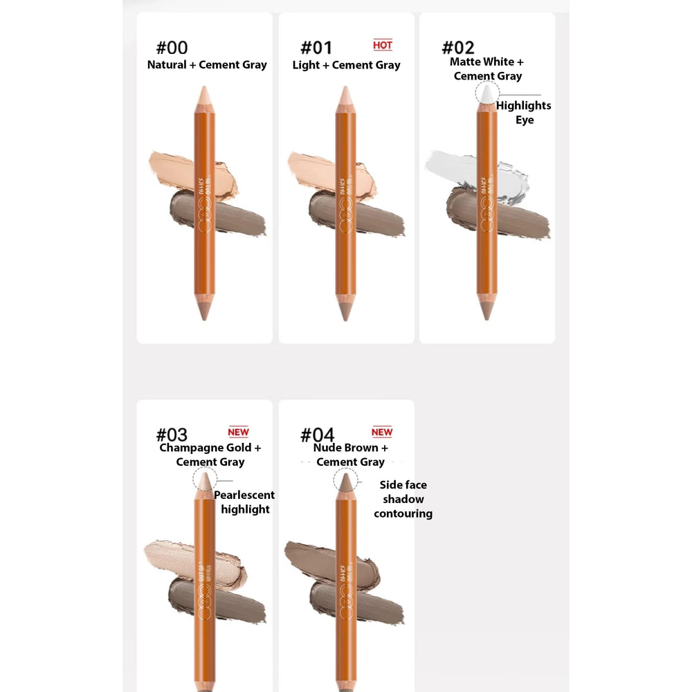 BeautyMall contour pencil dual-ends swatch illustrating versatile shading for sculpted features