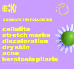 Becky walnut scrub application rub demonstrates easy, even coverage on legs and curves