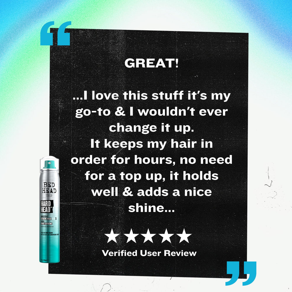 Bed Head Hard Head hairspray demonstrates professional-grade performance for daily use.