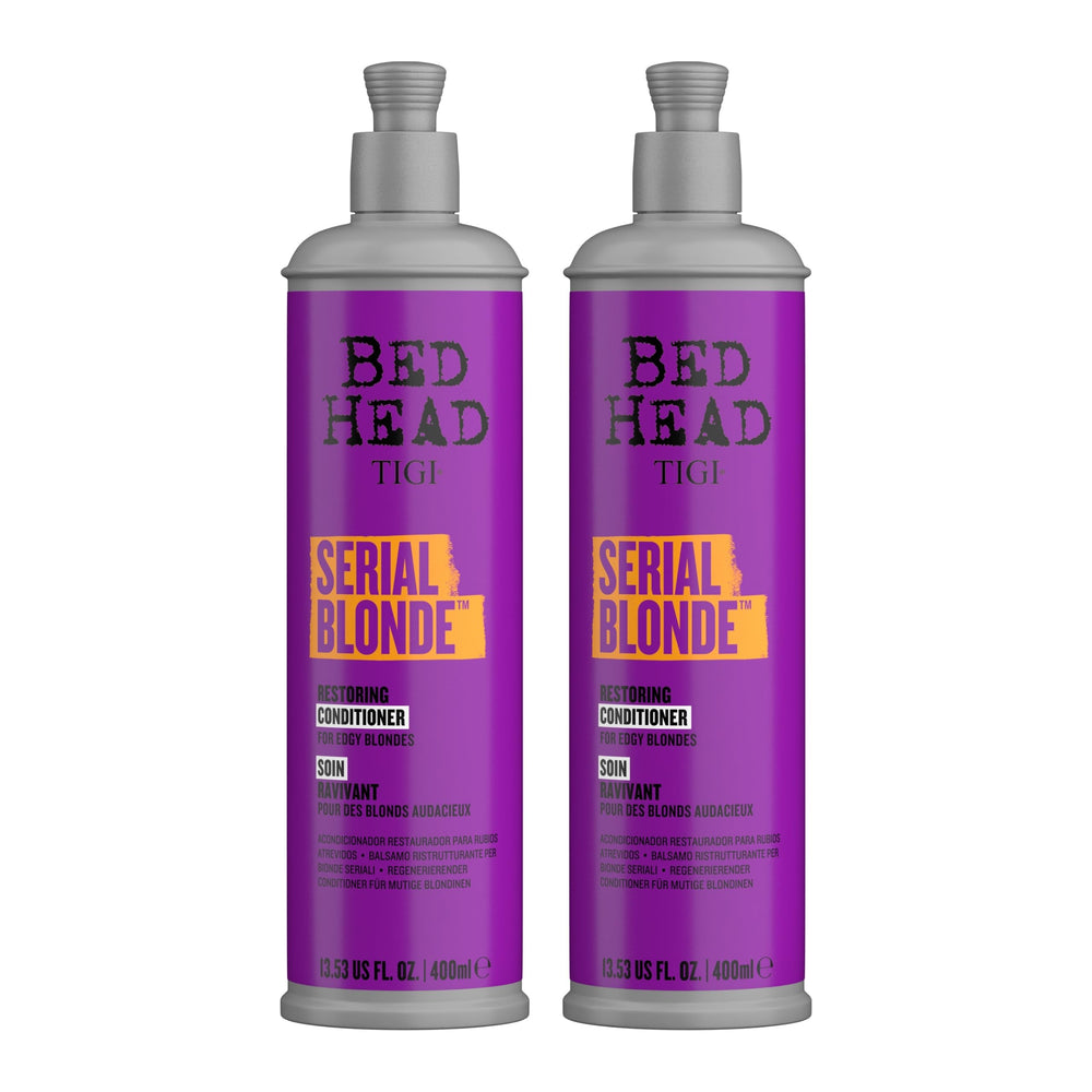 Bed Head Serial Blonde Conditioner bottle front shows cooler blonde care.