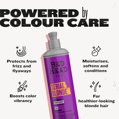 Bed Head Serial Blonde Conditioner creamy texture visible for smooth application.
