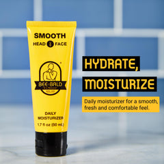 Bee Bald Smooth cream pump demonstrates easy application and even coverage for refreshed skin.