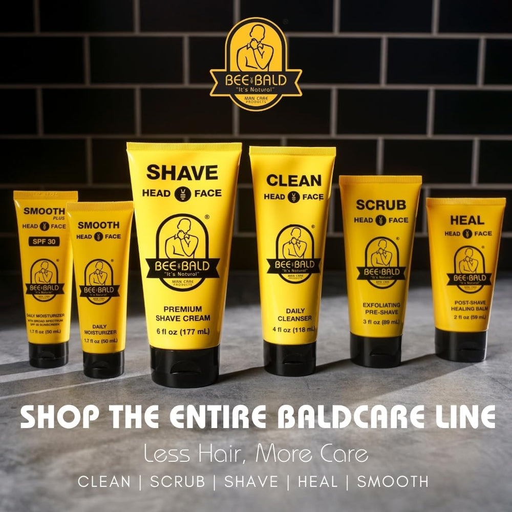 Bee Bald Smooth packaging box communicates premium grooming solution for all skin types.