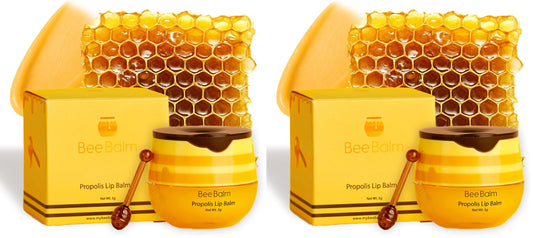 Bee Balm Original lip balm in a honey pot for deep hydration.