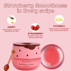 Bee Balm Original lip balm honey propolis jar supports moisturized, smooth lips.