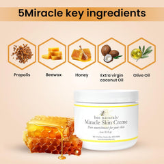 Bee Naturals Miracle Skin Creme for face and body demonstrates versatile hydration.