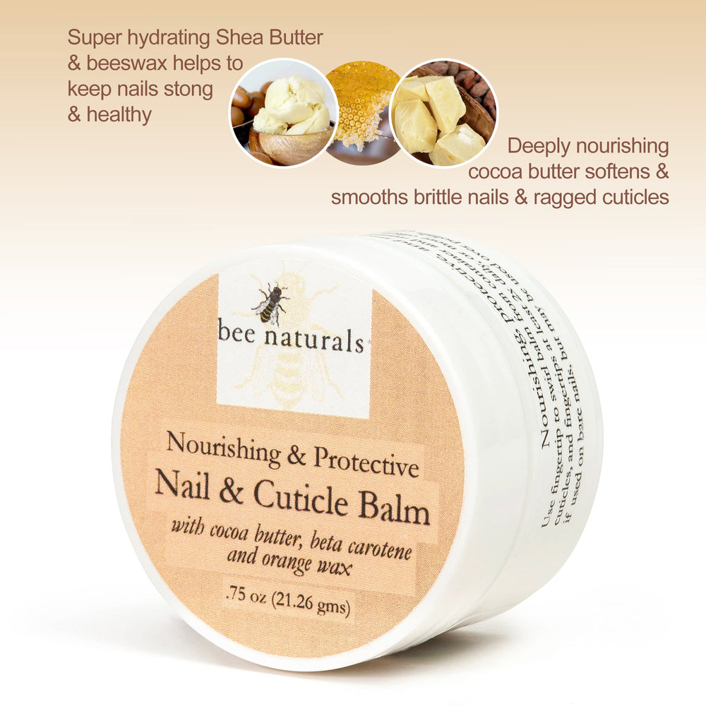 Bee Naturals balm applied to nails showing cuticle softening and smooth edges