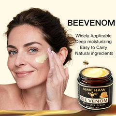 Cream spread on face demonstrates smoothing and hydration