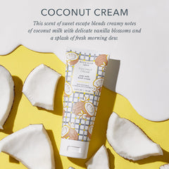 Beekman 1802 Goat Milk Hand Cream Coconut Cream application delivers quick absorption and lasting hydration.