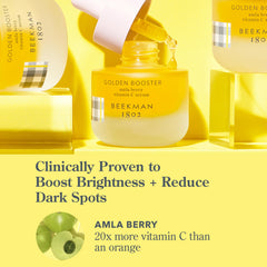 Beekman 1802 Golden Booster serum absorbing into dry skin with a non-greasy finish