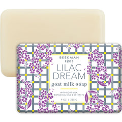 Beekman 1802 Lilac Dream soap bar with lilac scent for refreshing cleansing.