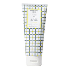 Beekman 1802 Pure Goat Milk Hand Cream Fresh Air bottle shows portable hydration for skin.