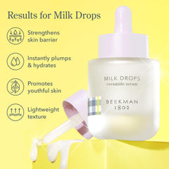 Beekman 1802 Milk Drops Serum applied for a hydrated glow